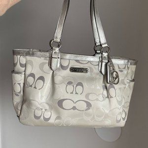 Coach Gallery Optic Metallic /White Tote